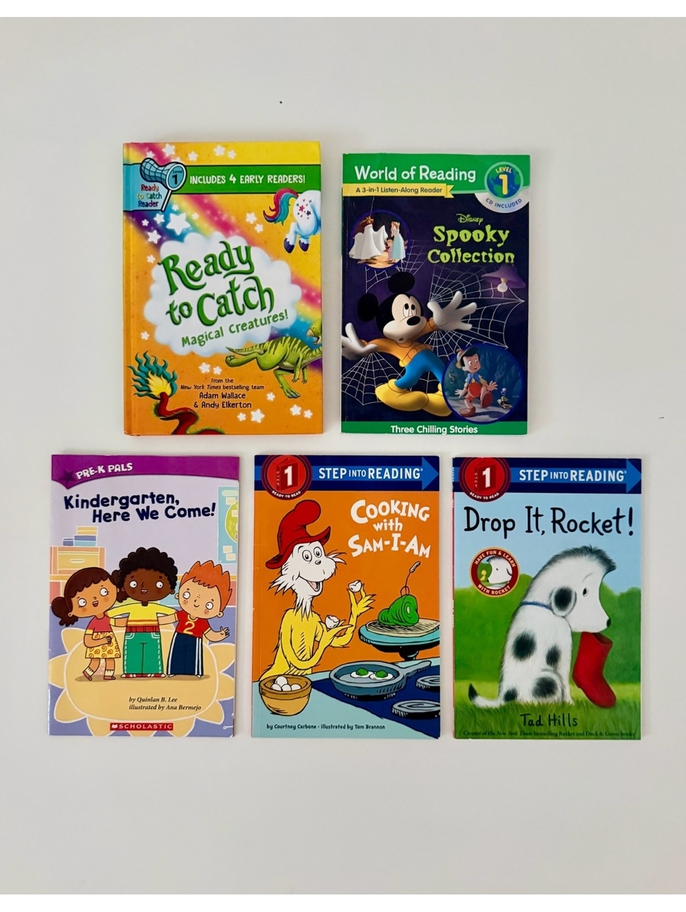 Set of 5 Children's Reading Books Including Ready to Catch, World of Reading, &